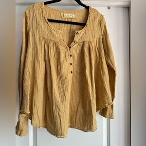 Free People Oversized Linen Blouse